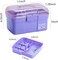 11" Plastic Box Organizer with Removable Tray – Sewing Box Organizer (Purple)
